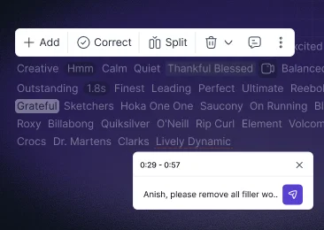 Transcript to timeline feature
